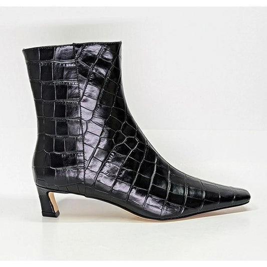 Michael Kors Women's Cosmo Croc-Embossed Kitten Heel Booties Size 6.5, MSRP $175