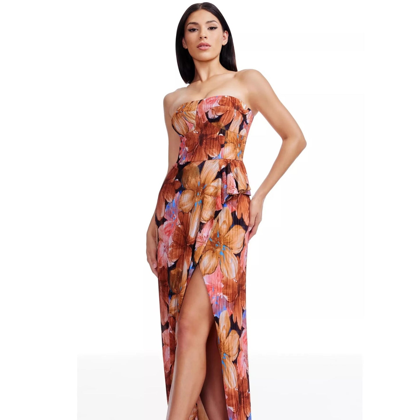 Dress The Population Amber Multi Kai Strapless Bodycon Dress Size Small $248