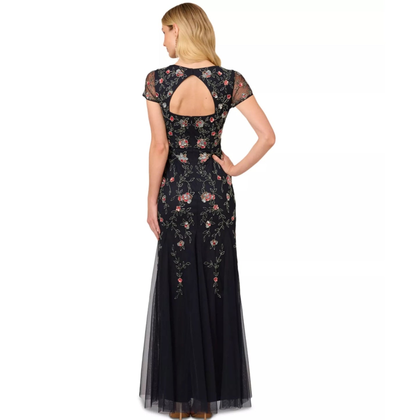 Adrianna Papell Women's Square-Neck Beaded Sequin Gown - Size 8, NWT,MSRP: 299$