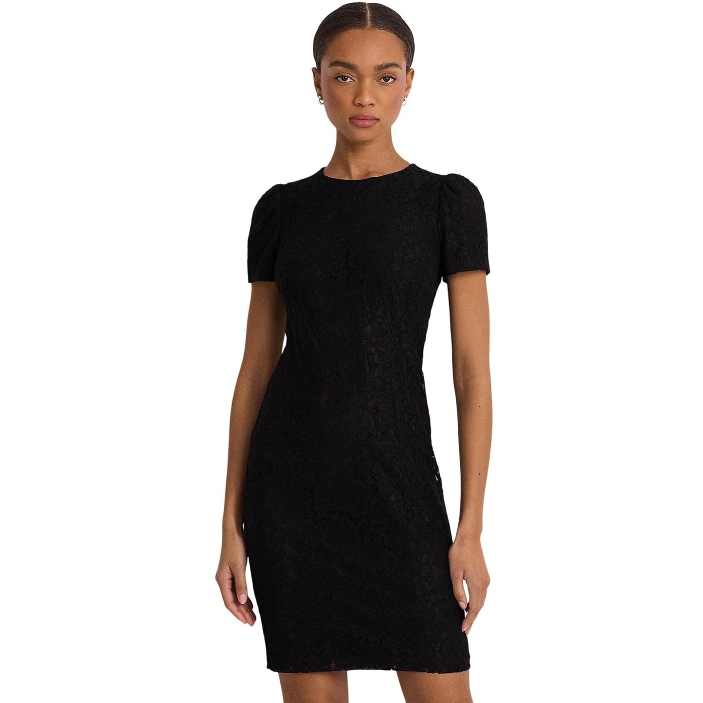 Woman's Dresses Lauren Ralph Lauren Lace Puff-Sleeve Cocktail Dress, Size 6