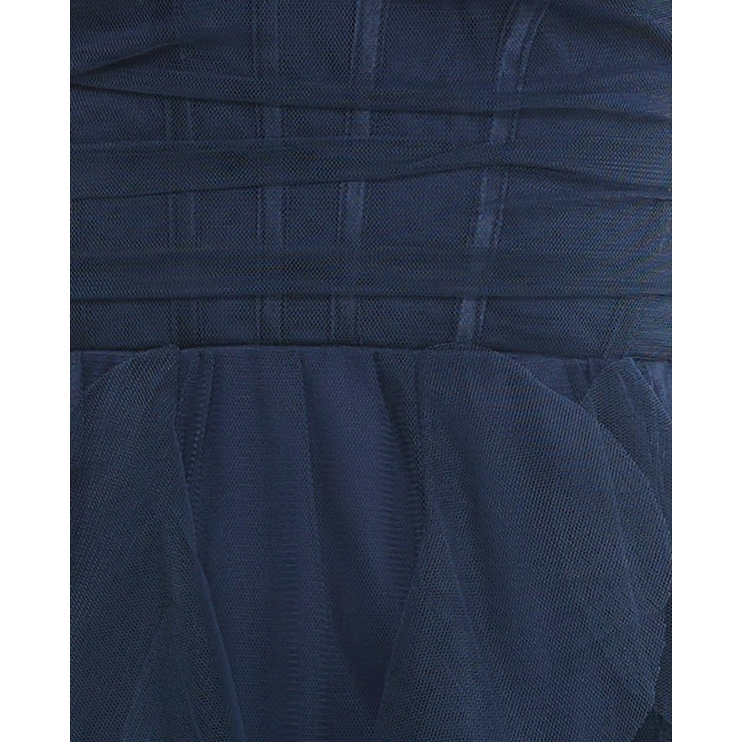 Pear Culture Juniors' Corset-Top Petal-Skirt Mesh Dress - Navy - 9, MSRP: 99$