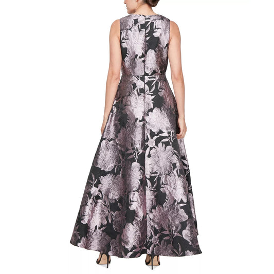 Sl Fashions Women's V-Neck Printed Sleeveless Prom Gown Size:4 Black/Blush 159$