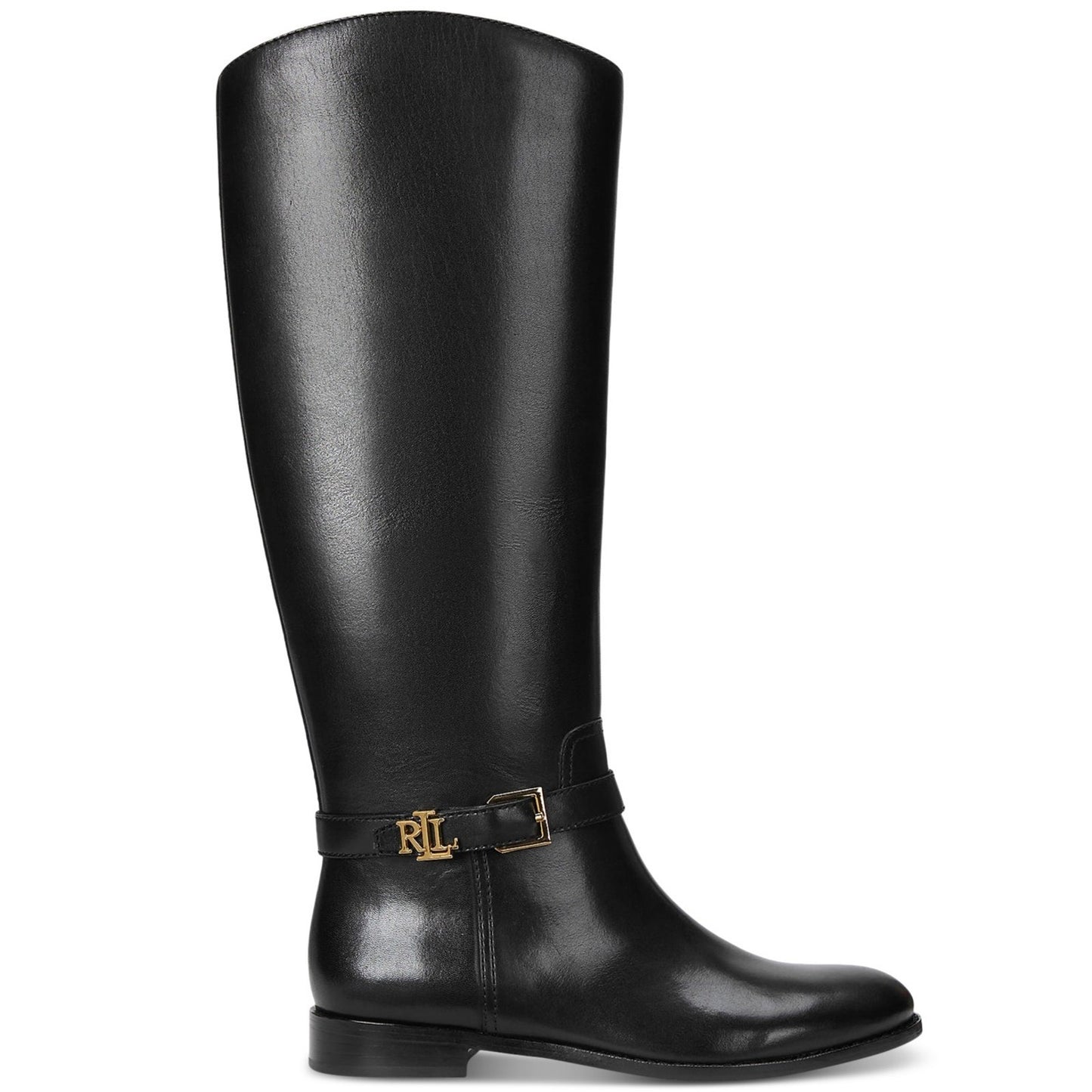 Lauren Ralph Lauren Brooke Tall Black Leather Riding Style Boots Sz 5, MSRP 275$