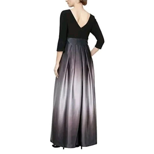 SLNY Womens Black Purple Ombre A-Line Formal Evening Dress Gown 8P, MSRP: 139$