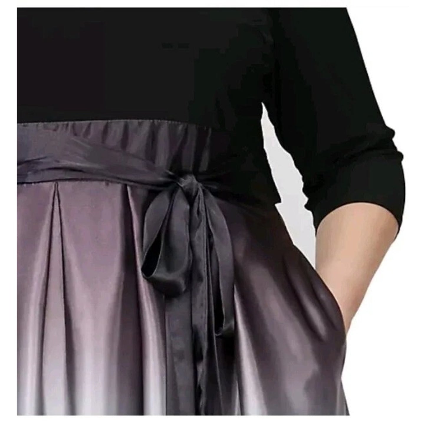 SLNY Womens Black Purple Ombre A-Line Formal Evening Dress Gown 16P, MSRP: 139$