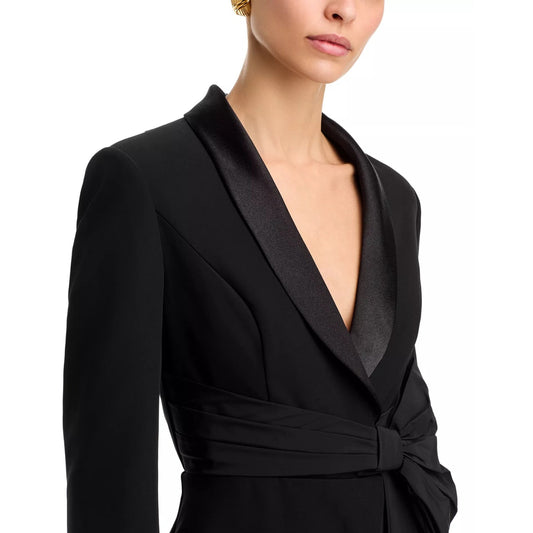 Aidan Mattox Women's Black Bow Trim Jumpsuit Size 12, MSRP; 295$