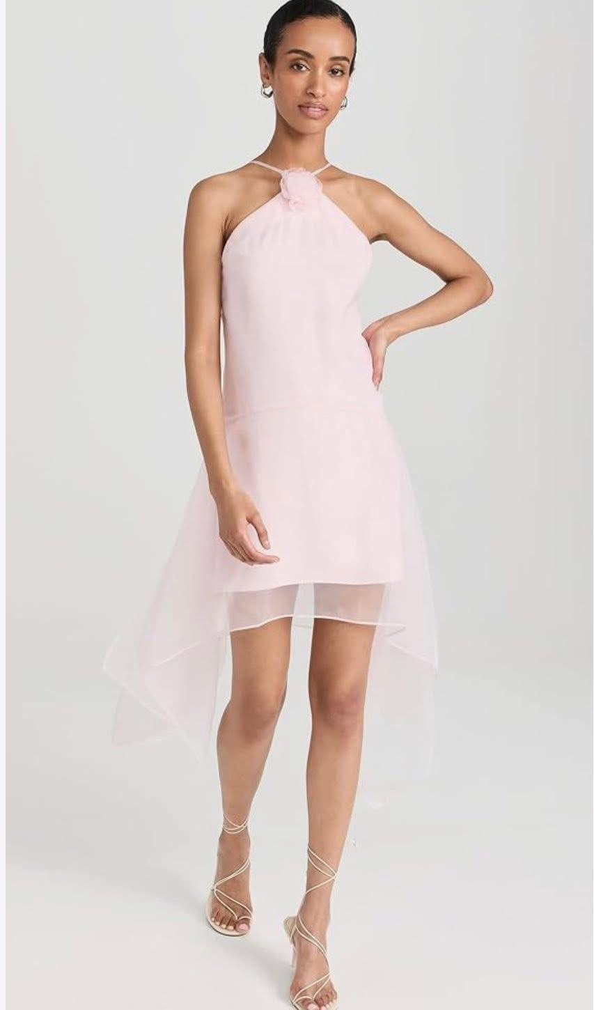 Amanda Uprichard Womens Natalie Mini Rosette Drapey Halter Dress, Size S, NWT