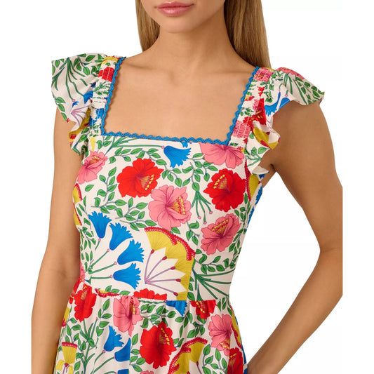 ADRIANNA PAPELL Women's Flutter Sleeveless Short Dress Size 6, MSRP: 139$