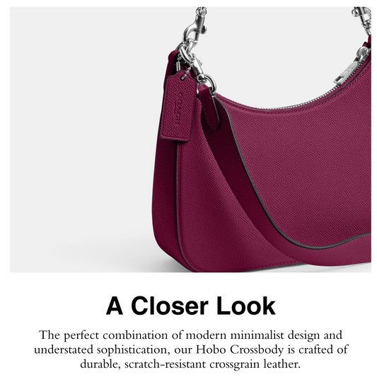 COACH Unisex Hobo Crossbody Bag in Crossgrain Leather. Brand New, Valued @ 350$