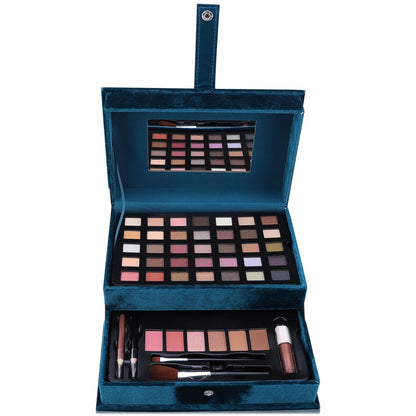 Ultimate Travet Makeup Travel/Makeup Case Macys Teal Velvet unopened 44 pc set