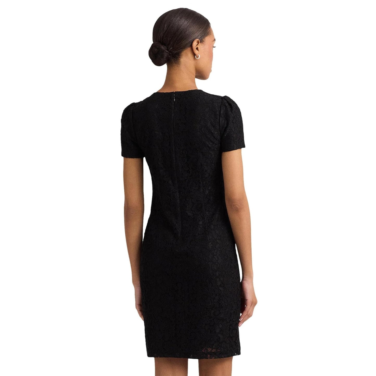 Woman's Dresses Lauren Ralph Lauren Lace Puff-Sleeve Cocktail Dress, Size 6