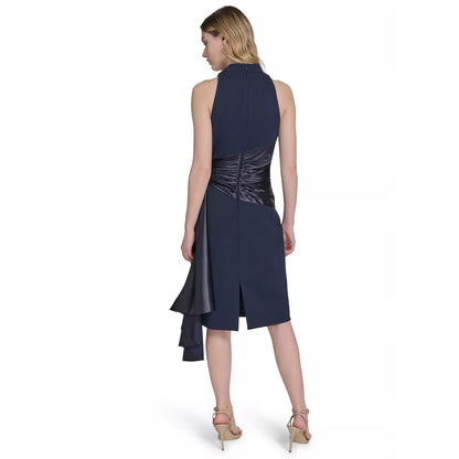Eliza J Women's Waist-Wrap Scuba Sleeveless MIDI Dress - Navy-8, MSRP: 168 $
