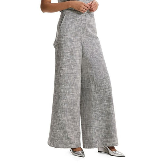 Theory Women's Heathered Wide-Leg Pant - Black Multi - Size 14, MSRP: 395$