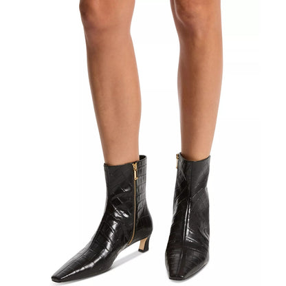 Michael Kors Women's Cosmo Croc-Embossed Kitten Heel Booties Size 6.5, MSRP $175