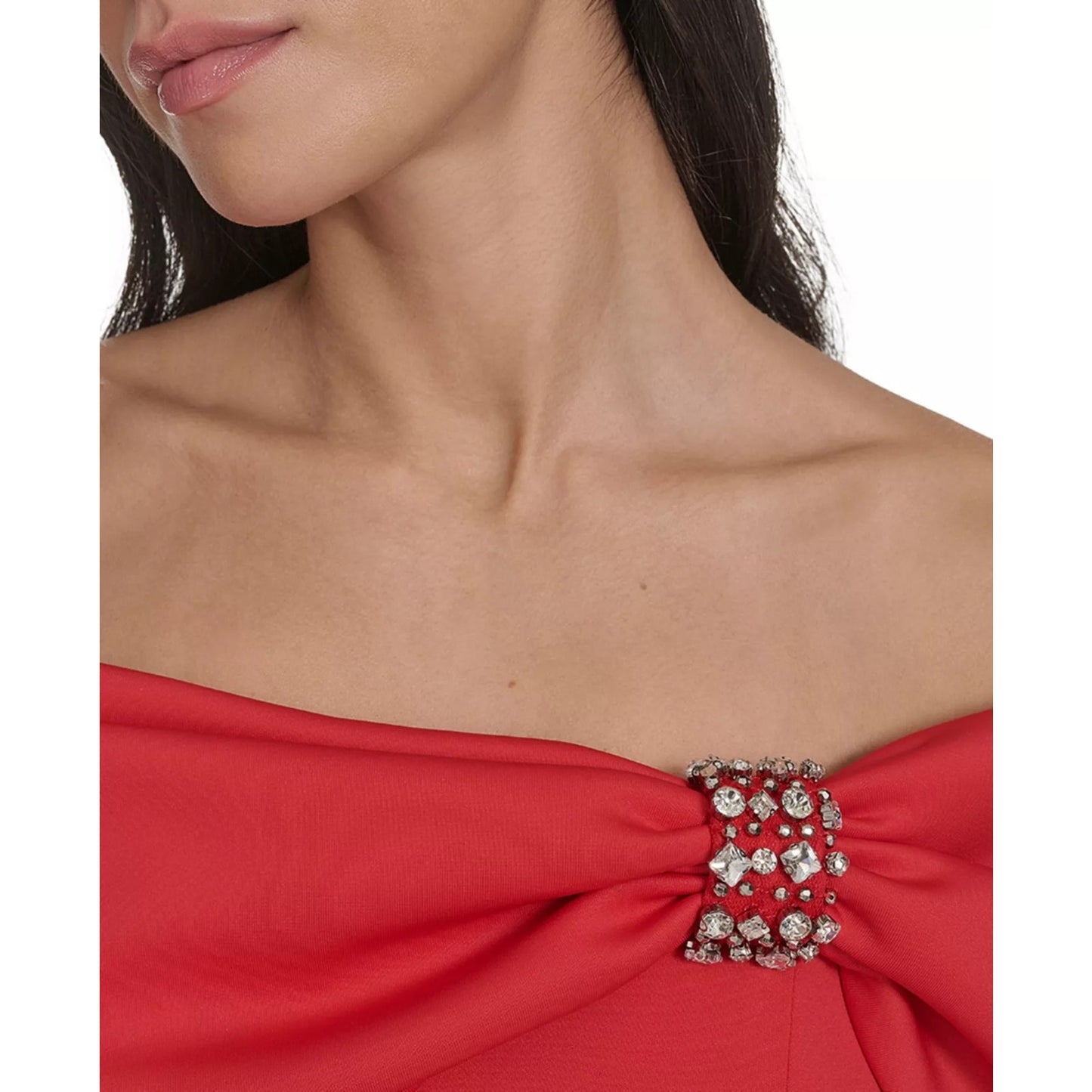 Jessica Howard Women's Off-the-Shoulder Scuba Gown - Poppy - 16, NWT, MSRP: 159$