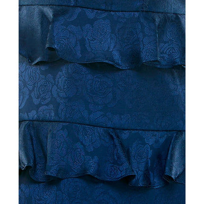 B Darlin Junior's Sage Flower Pattern Fit & Flare Dress - Navy-1/2, MSRP: 79$