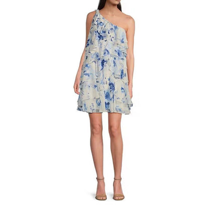 Lauren Ralph Lauren Womens Mini Floral Print Cocktail And Party Dress, Size 6,