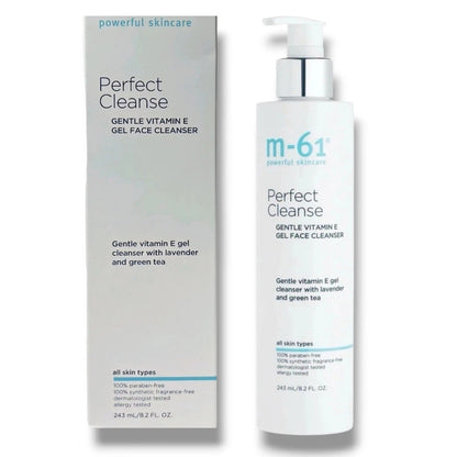 M - 61 Perfect Cleanse Gentle Vitamin E Gel Face Cleanser 8.2 oz NIB (016)