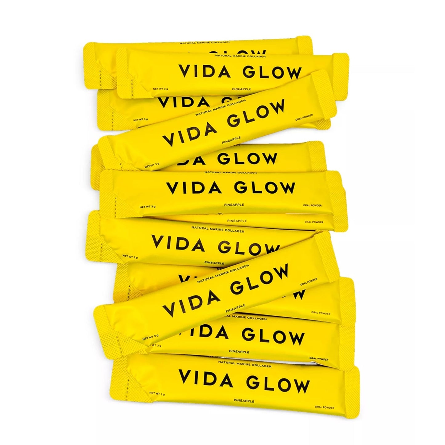 Vida Glow Natural Marine Collagen Dietary Supplement - Pineapple, exp 08/2027