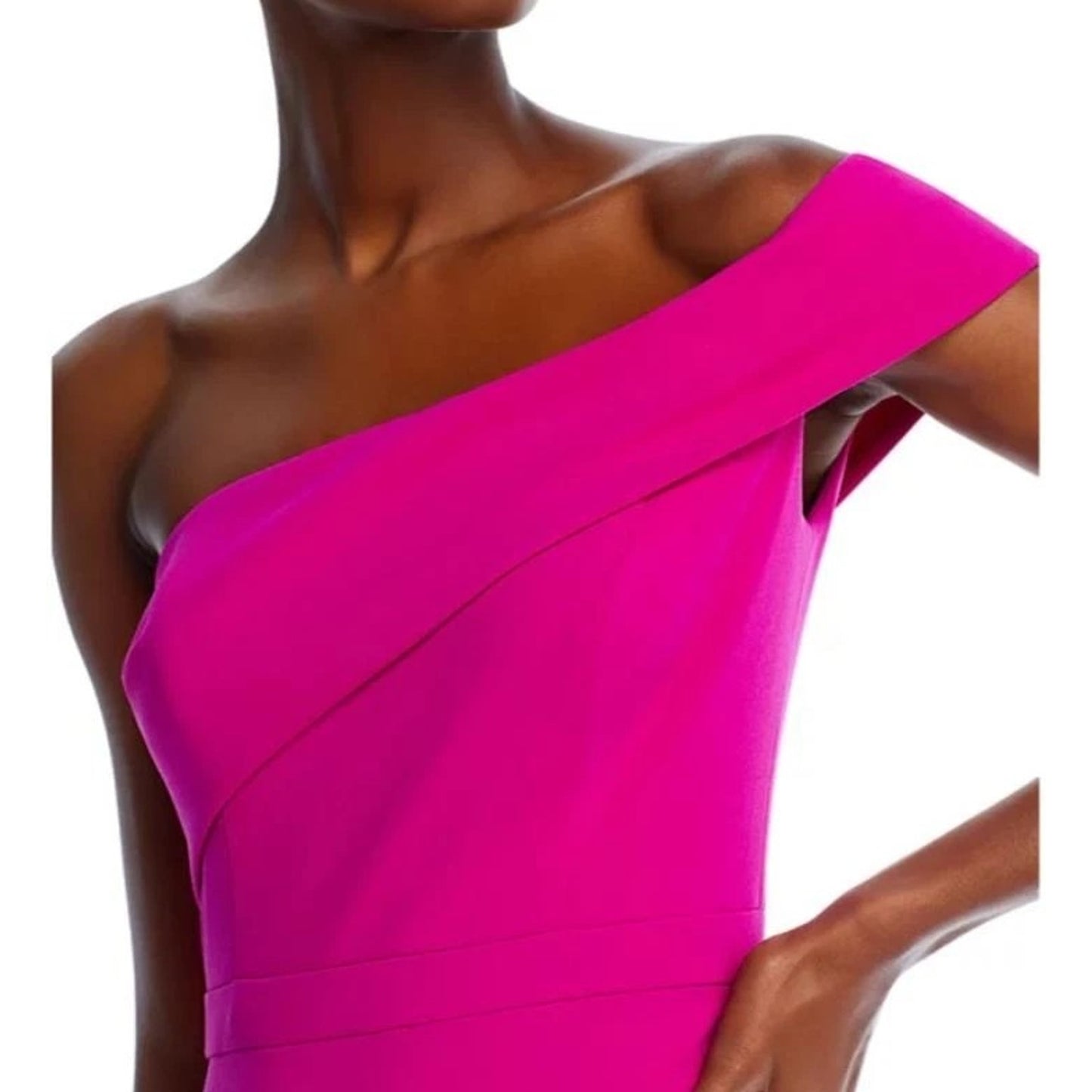 AQUA Formal Scuba Crepe Off -The- Shoulder Gown, Open Leg, Magenta, 8, Exclusive