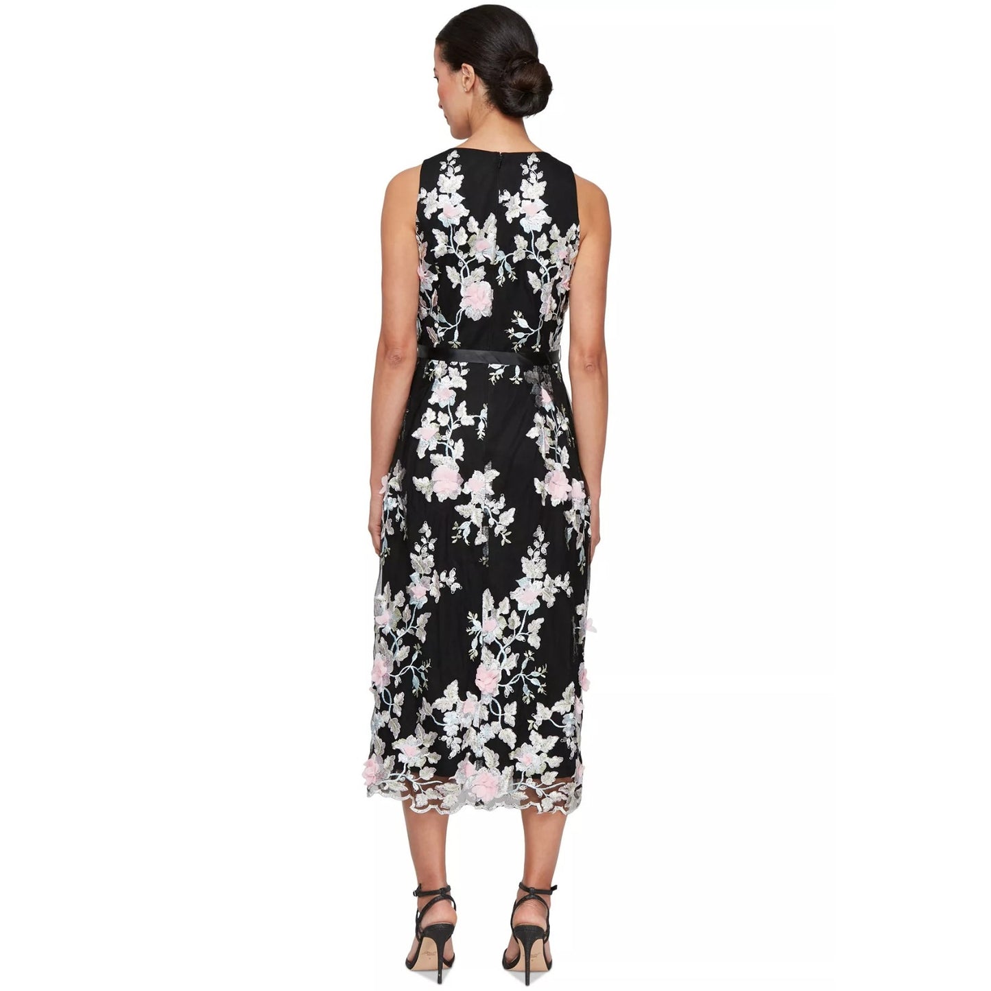Alex Evenings Sleeveless Floral Embroidered Midi Dress, Size 12, MSRP: 199$