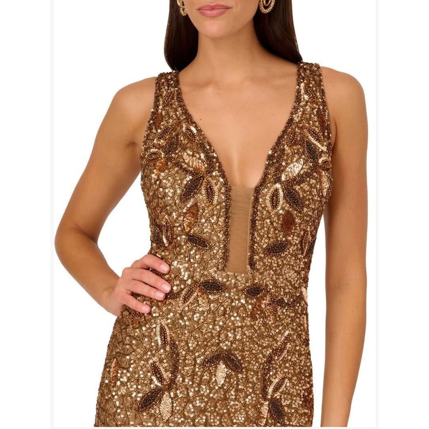 Liv Foster Womens Gold Metallic Mini Cocktail And Party Dress 12, Valued@ 395$