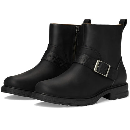 Teva Women Rowena Buckle Block Heel Booties Size US 6 Black Waterproof Leather