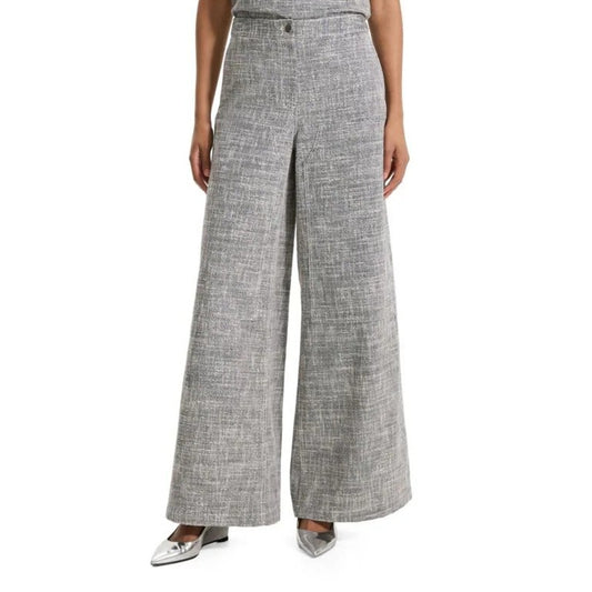 Theory Women's Heathered Wide-Leg Pant - Black Multi - Size 14, MSRP: 395$