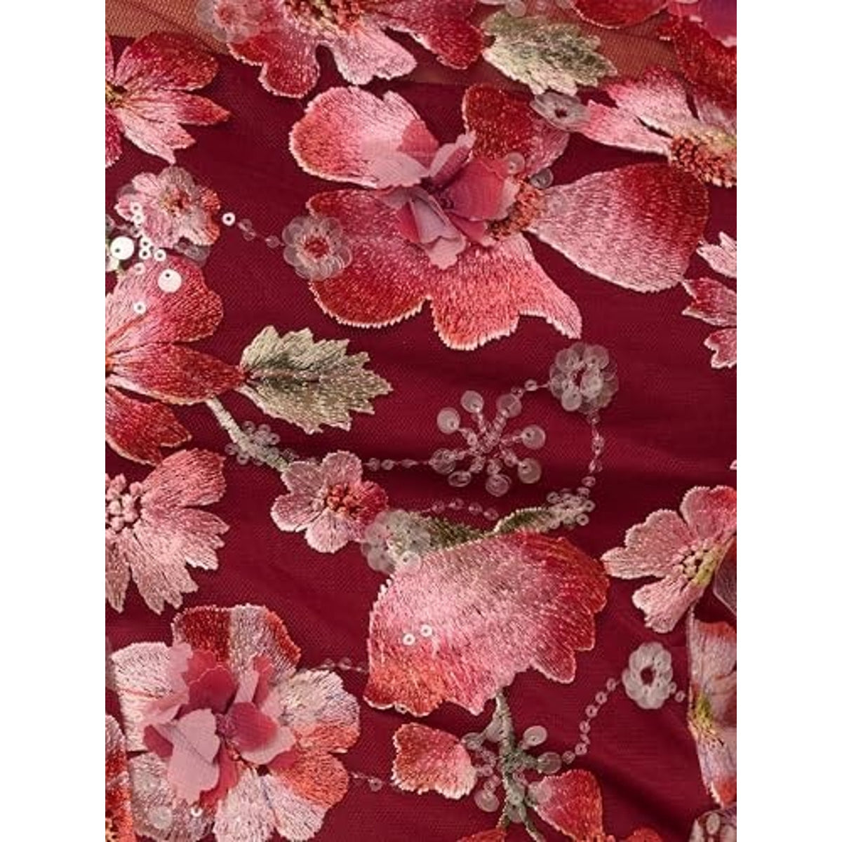 Adrianna Papell Women Embroidered Floral Midi Dress, 10 Plum Sequin 3D,MSRP:249$