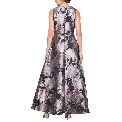 Sl Fashions Women's V-Neck Printed Sleeveless Prom Gown Size:4 Black/Blush 159$