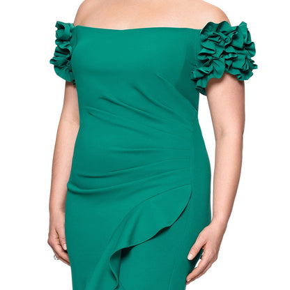 Xscape Evenings "Loretta" Scuba Crepe Off the Shoulder Dress Size 22W, MSRP:269$