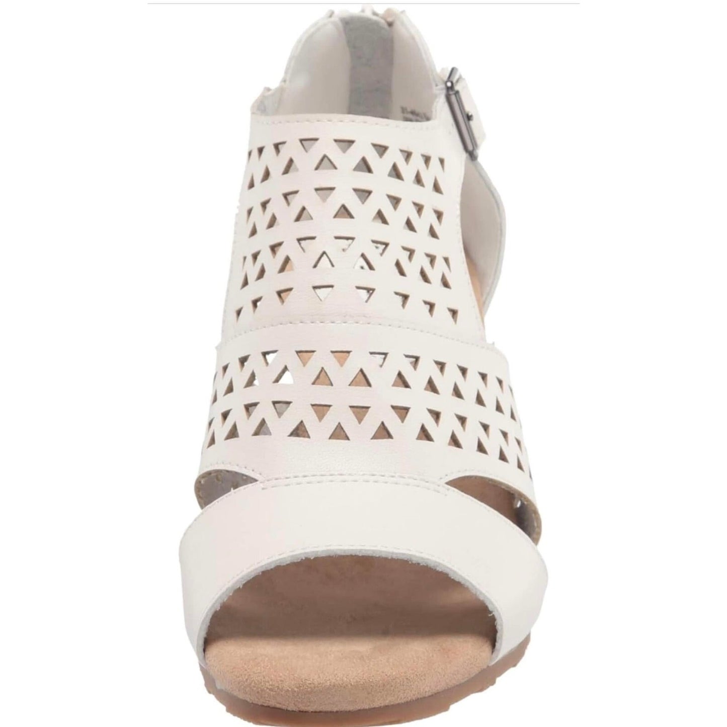 Easy Street Womens Adara White Laser Cut Heels Shoes, Size 6.5 M, NWT
