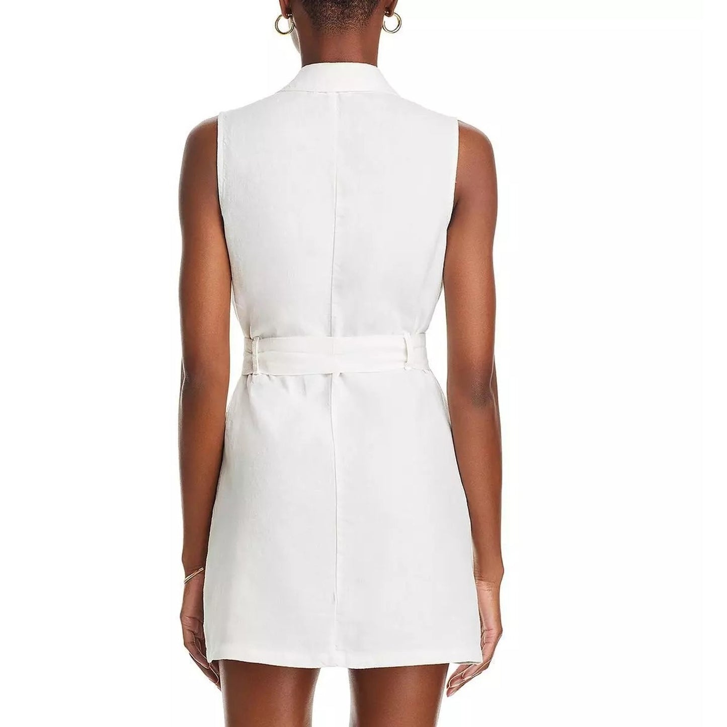 Bella Dahl Women's White Linen Belted Blazer Dress Size L (MSRP $245), Brand New