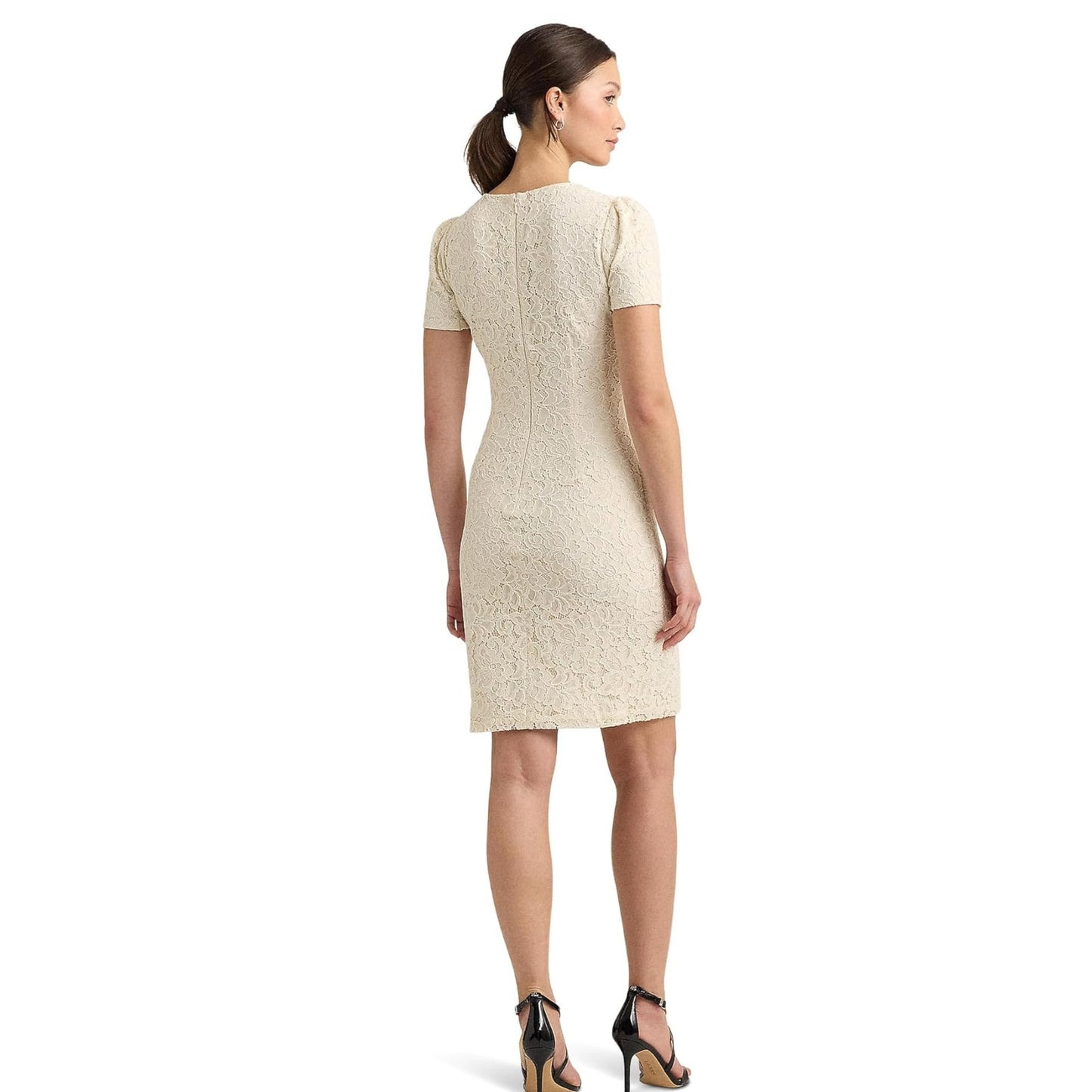 Woman's Dresses Lauren Ralph Lauren Lace Puff-Sleeve Cocktail Dress, sizes 4&6