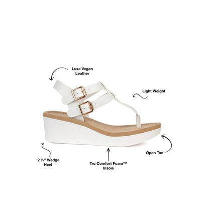 Journee Collection Womens Size 7.5 Bianca Double Buckle Platform Sandals $59
