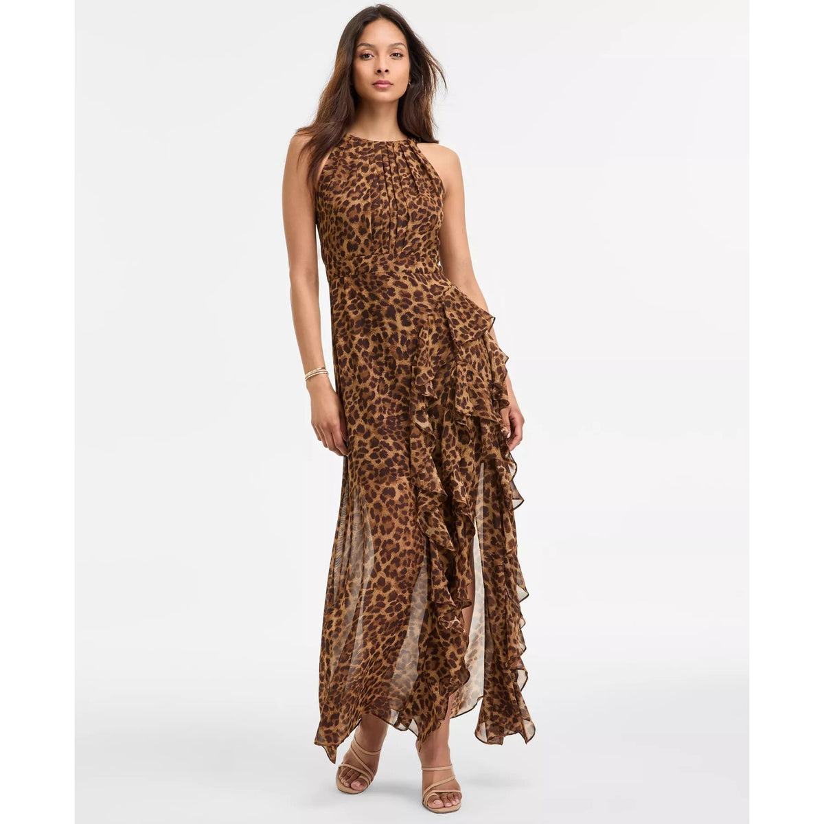 NEW Betsy & Adam Women's Andie Halter Neck Ruffle Dress, Size 4, MSRP: 239$