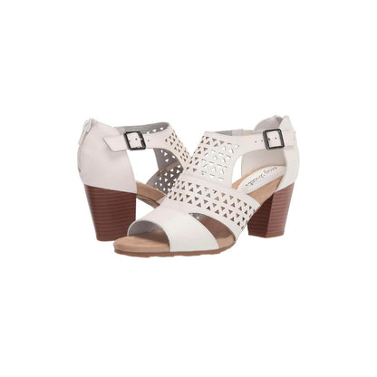 Easy Street Womens Adara White Laser Cut Heels Shoes, Size 6.5 M, NWT