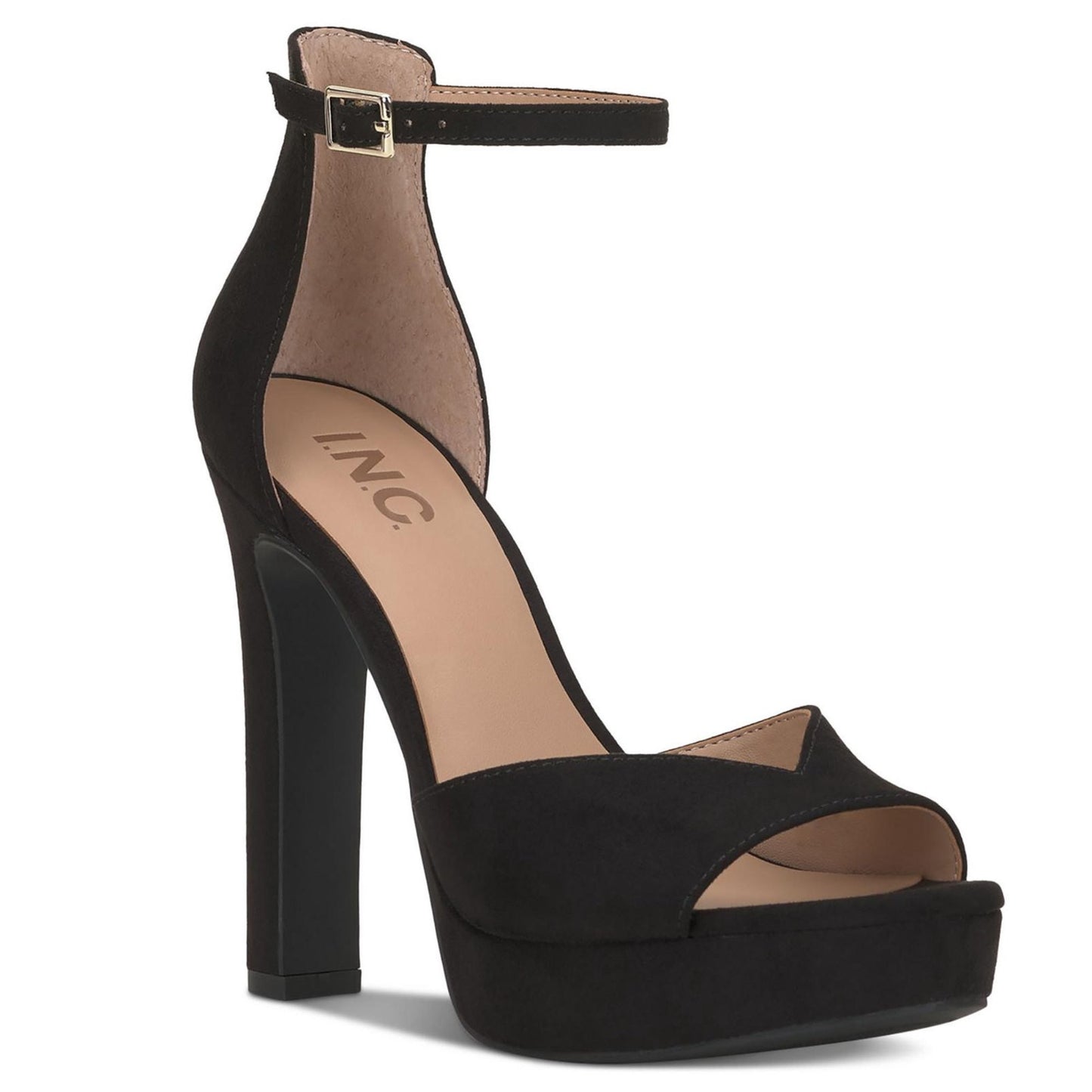Guess Womens Byra Black Patent Block Heels Shoes SIZE 8