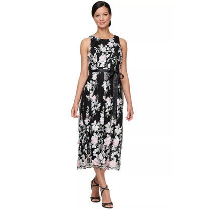 Alex Evenings Sleeveless Floral Embroidered Midi Dress, Size 12, MSRP: 199$