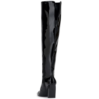 I.n.c. International Concepts Women's Orisa Over-the-Knee Boots, Black Patent,7M