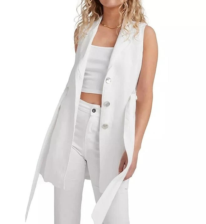 Bella Dahl Women's White Linen Belted Blazer Dress Size L (MSRP $245), Brand New
