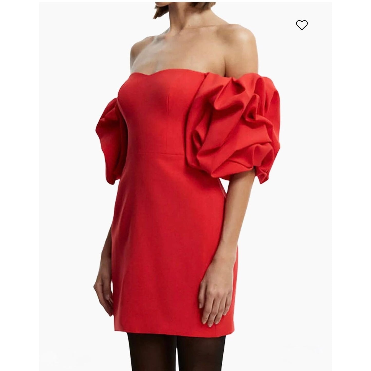 BCBGMAXAZRIA women off-the-shoulder mini cocktail and party dress, Rosso, Size 4