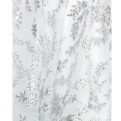 B Darlin Juniors' Strapless Glitter Mesh Ball Gown - Off White/ Silver Size 3/4.