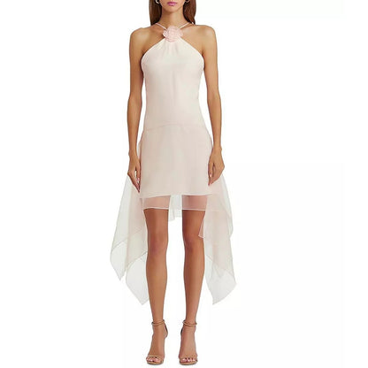 Amanda Uprichard Womens Natalie Mini Rosette Drapey Halter Dress, Size S, NWT