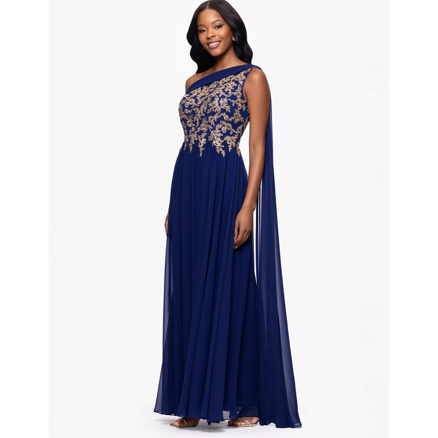 Betsy & Adam Women's Embroidered Off-The-Shoulder Dress - Size 14, MSRP: 299$