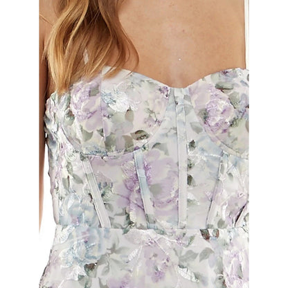 Trixxi Juniors' Floral-Embroidered Corset Gown, Lavenderflo, Size 5, MSRP: 179$