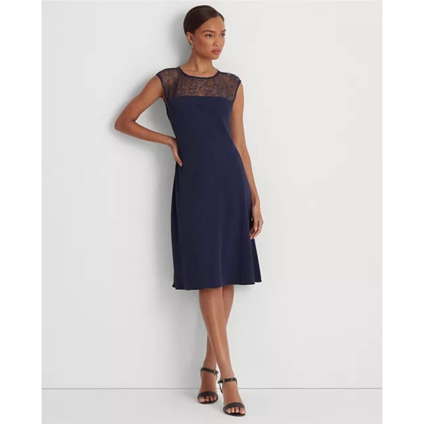 Lauren Ralph Lauren women's Georgette Sleeveless Cocktail Dress Size 8 , New
