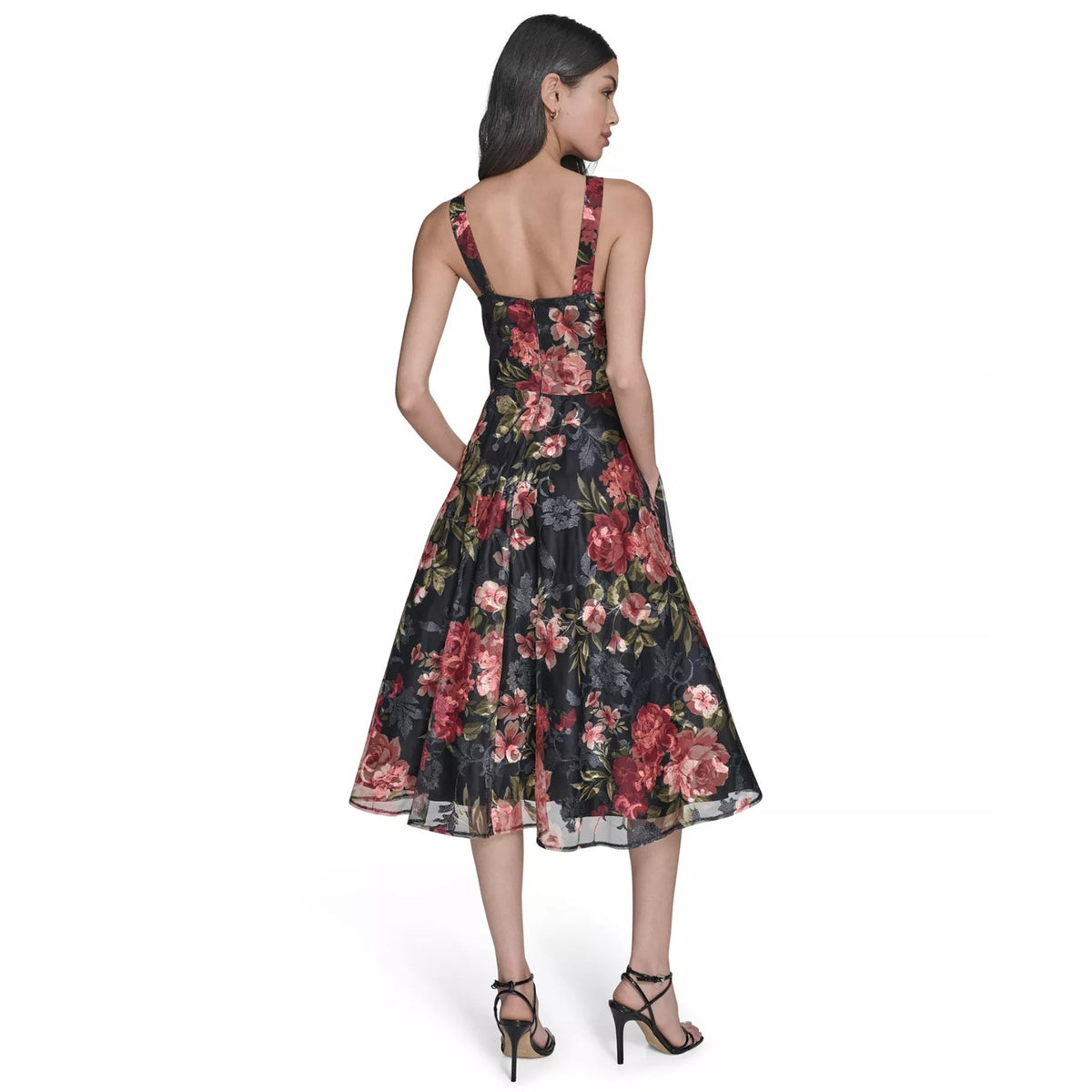 Eliza J Embroidered Floral Midi Dress Romantic Wedding Garden, 18W, MSRP: 288$