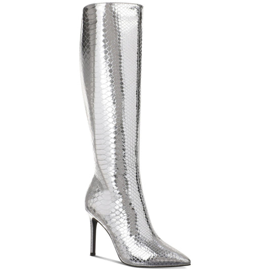 I.N.C. International Concepts Women's Silver Rajel Snake Knee High Boots 8M