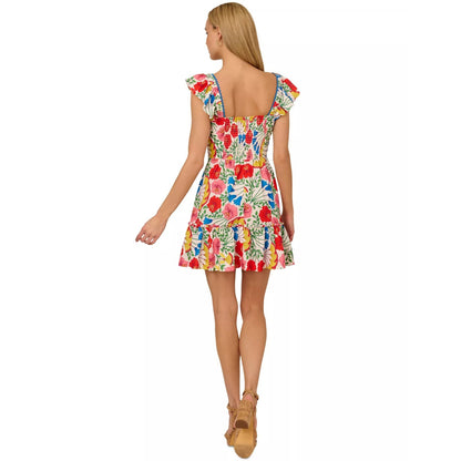 ADRIANNA PAPELL Women's Flutter Sleeveless Short Dress Size 6, MSRP: 139$